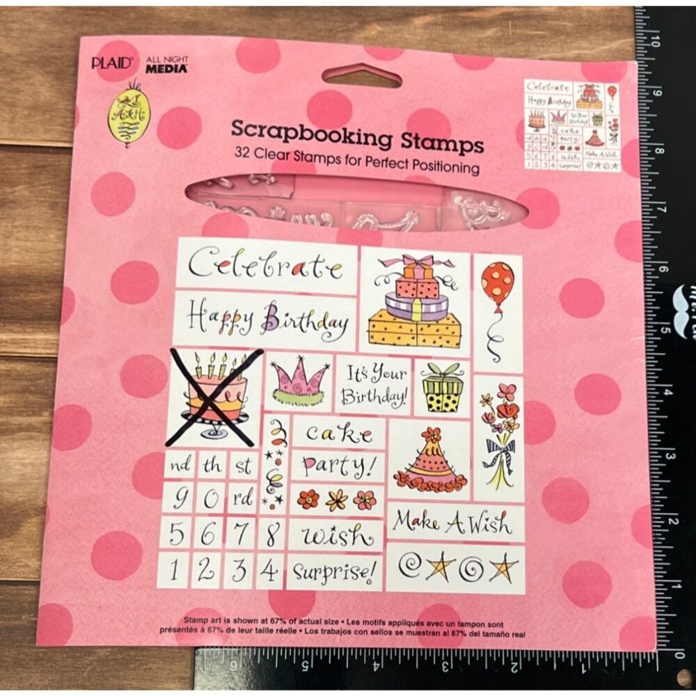 ALL NIGHT MEDIA 91410 BIRTHDAY PHOTOPOLYMER STAMP SET BY ANNE KEENAN HIGGINS